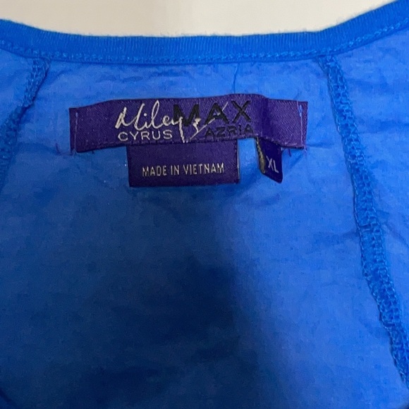 Miley Cyrus and‎ Max Aria Tank Top sz XL blue - Picture 2 of 4